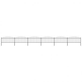 ARDEBO.de - Gartenzaun mit Speerspitzen Stahl (0,5 - 0,75) x 10,2 m Schwarz