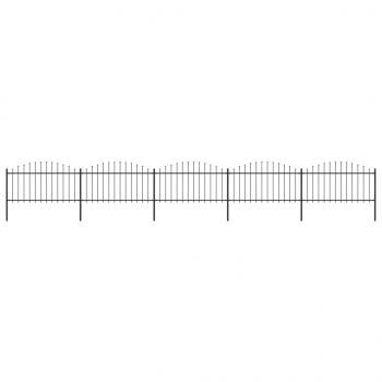 ARDEBO.de - Gartenzaun mit Speerspitzen Stahl (1,25 - 1,5) x 8,5 m Schwarz