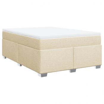Boxspringbett mit Matratze Creme 140x190 cm Stoff