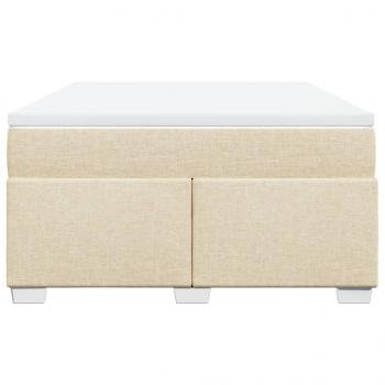 Boxspringbett mit Matratze Creme 140x190 cm Stoff