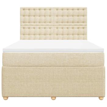 Boxspringbett mit Matratze Creme 140x190 cm Stoff