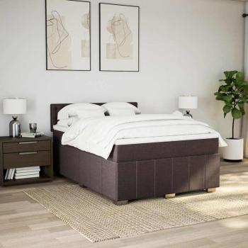 Boxspringbett mit Matratze Dunkelbraun 140x190 cm Stoff