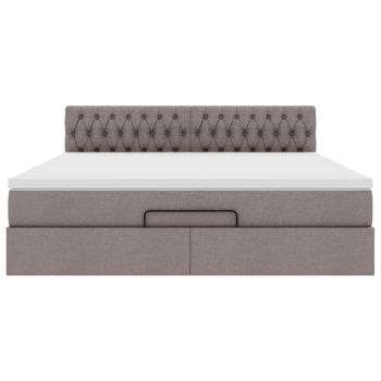 Ottoman-Bett mit Matratze Taupe 180x200 cm Stoff