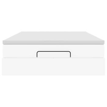 Ottoman-Bett mit Matratze Weiß 140x190 cm Kunstleder