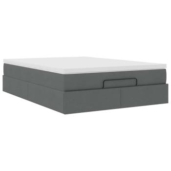 Ottoman-Bett mit Matratze Dunkelgrau 140x190 cm Stoff