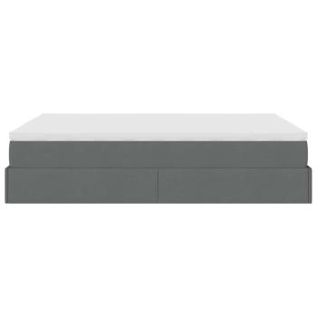 Ottoman-Bett mit Matratze Dunkelgrau 140x190 cm Stoff