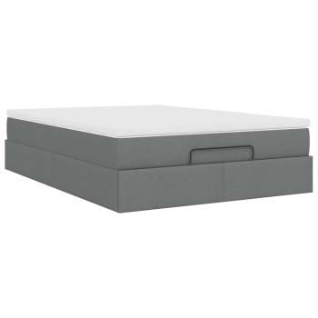 Ottoman-Bett mit Matratze Dunkelgrau 140x190 cm Stoff