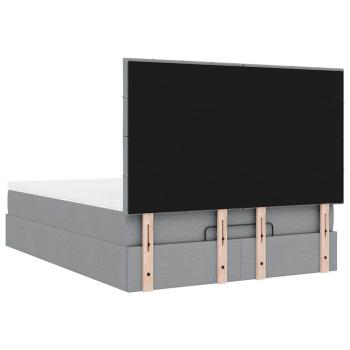 Ottoman-Bett mit Matratze Hellgrau 140x190 cm Stoff