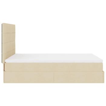 ARDEBO.de - Ottoman-Bett mit Matratze & LEDs Creme 140x190 cm Stoff