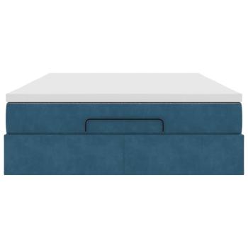 Ottoman-Bett mit Matratze Dunkelblau 140x190 cm Samt