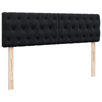 Ottoman-Bett mit Matratze & LEDs Schwarz 140x190 cm Samt