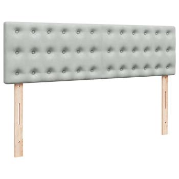 Ottoman-Bett mit Matratze & LEDs Hellgrau 140x200 cm Samt