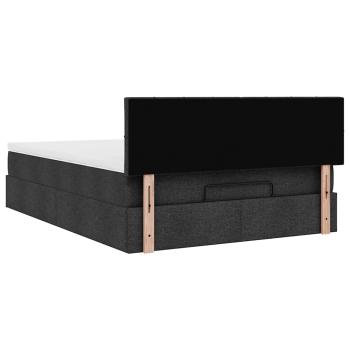 Ottoman-Bett mit Matratze & LEDs Schwarz 140x190 cm Stoff