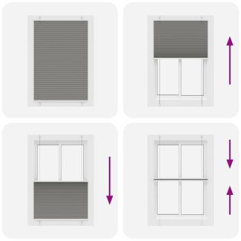 Plissee Anthrazit 95x150 cm Stoffbreite 94,4 cm Polyester