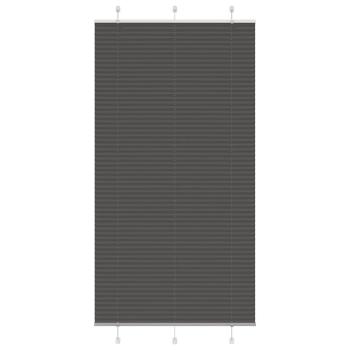 ARDEBO.de - Plissee Schwarz 105x200 cm Stoffbreite 104,4 cm Polyester