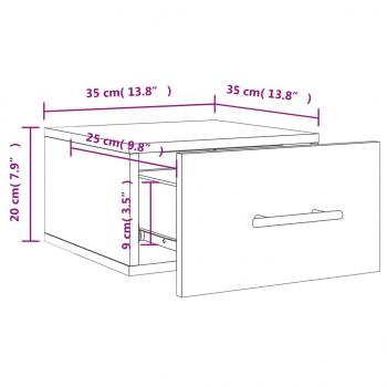Wand-Nachttisch Braun Eichen-Optik 35x35x20 cm
