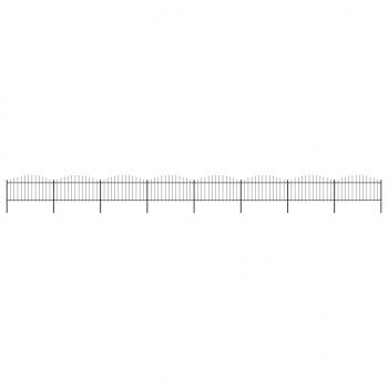 ARDEBO.de - Gartenzaun mit Speerspitzen Stahl (1,25 - 1,5) x 13,6 m Schwarz