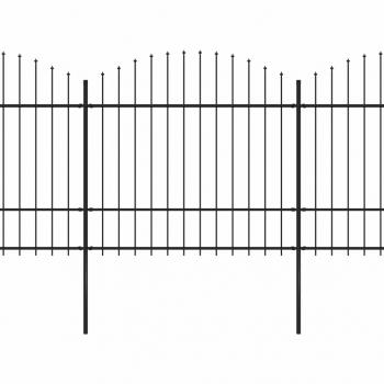 Gartenzaun mit Speerspitzen Stahl (1,5 - 1,75) x 3,4 m Schwarz