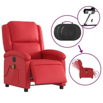 Massagesessel Elektrisch Rot Kunstleder