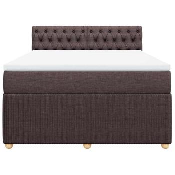 Boxspringbett mit Matratze Dunkelbraun 140x190 cm Stoff