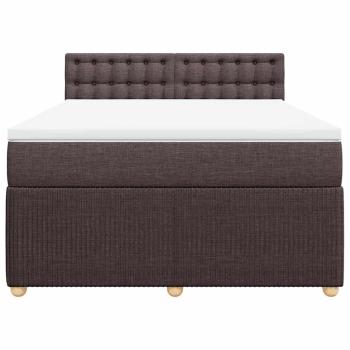 Boxspringbett mit Matratze Dunkelbraun 140x190 cm Stoff