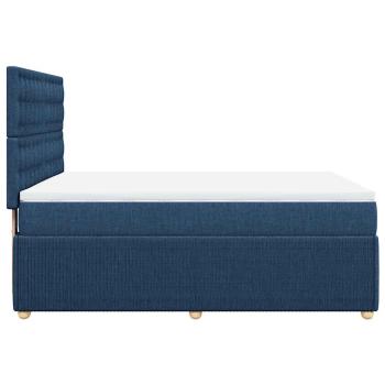 ARDEBO.de - Boxspringbett mit Matratze Blau 140x190 cm Stoff