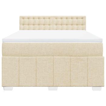 Boxspringbett mit Matratze Creme 140x190 cm Stoff