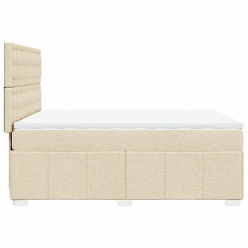 Boxspringbett mit Matratze Creme 140x190 cm Stoff