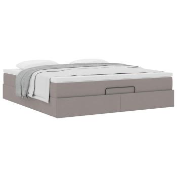 Ottoman-Bett mit Matratze Taupe 180x200 cm Stoff
