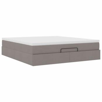 Ottoman-Bett mit Matratze Taupe 180x200 cm Stoff