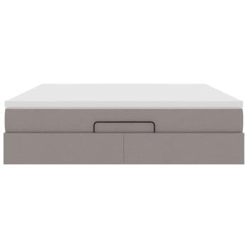 Ottoman-Bett mit Matratze Taupe 180x200 cm Stoff