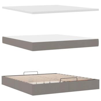Ottoman-Bett mit Matratze Taupe 180x200 cm Stoff