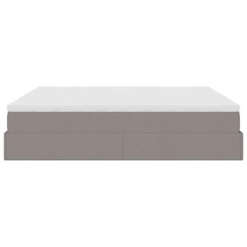 Ottoman-Bett mit Matratze Taupe 180x200 cm Stoff