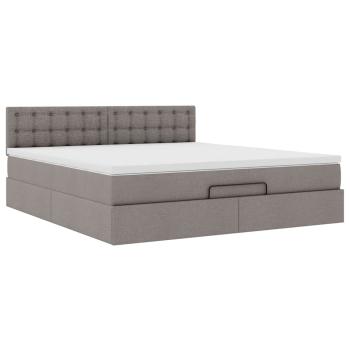 Ottoman-Bett mit Matratze & LEDs Taupe 180x200 cm Stoff