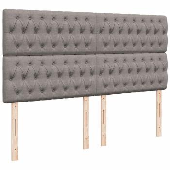 Ottoman-Bett mit Matratze & LEDs Taupe 180x200 cm Stoff