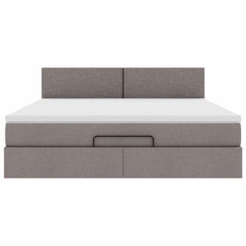 Ottoman-Bett mit Matratze Taupe 180x200 cm Stoff
