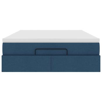 Ottoman-Bett mit Matratze Blau 140x190 cm Stoff