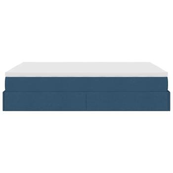 Ottoman-Bett mit Matratze Blau 140x190 cm Stoff