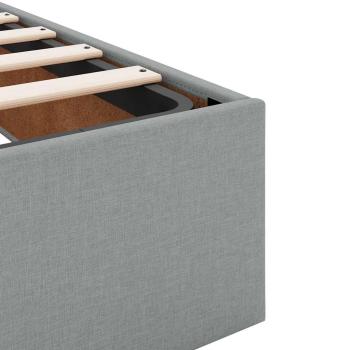 Ottoman-Bett mit Matratze Hellgrau 140x190 cm Stoff