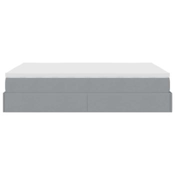 Ottoman-Bett mit Matratze Hellgrau 140x190 cm Stoff