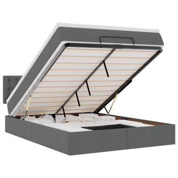 Ottoman-Bett mit Matratze Dunkelgrau 140x190 cm Stoff