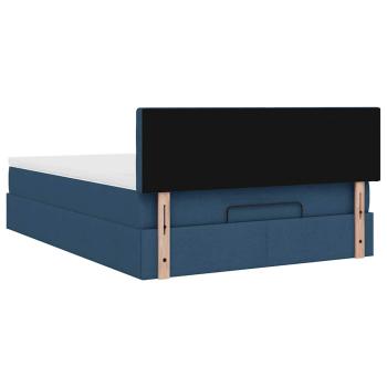 Ottoman-Bett mit Matratze Blau 140x190 cm Stoff