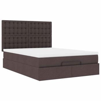Ottoman-Bett mit Matratze Dunkelbraun 140x190 cm Stoff