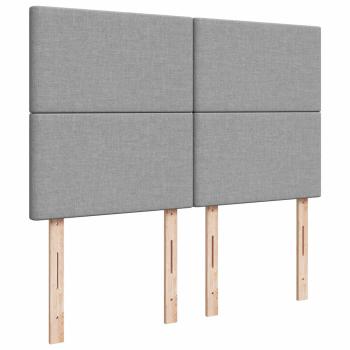 Ottoman-Bett mit Matratze Hellgrau 140x190 cm Stoff