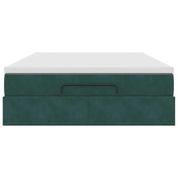 Ottoman-Bett mit Matratze Dunkelgrün 140x200 cm Samt