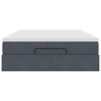 Ottoman-Bett mit Matratze Dunkelgrau 140x190 cm Samt