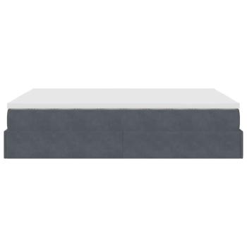 Ottoman-Bett mit Matratze Dunkelgrau 140x190 cm Samt