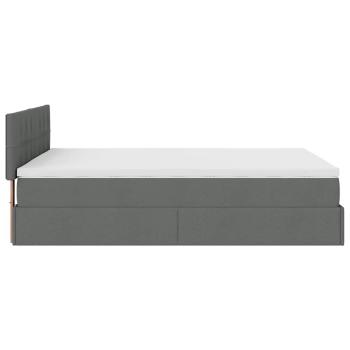 Ottoman-Bett mit Matratze & LEDs Dunkelgrau 140x190 cm Stoff