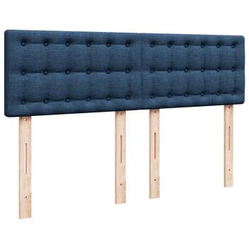 Ottoman-Bett mit Matratze & LEDs Blau 140x190 cm Stoff
