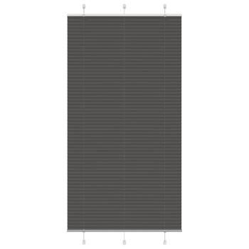 ARDEBO.de - Plissee Schwarz 110x200 cm Stoffbreite 109,4 cm Polyester